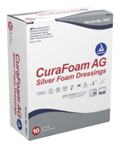 SKU# 3047 CuraFoam AG 4"x4" Silver Foam, per box