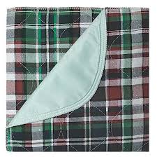 SKU# 7136P Reusable Underpad 35"x35" / Green Plaid, per dz