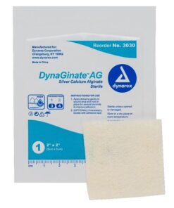 SKU# 3030 DynaGinate AG Silver Calcium Alginate 2"x2", per box