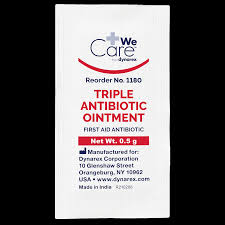 SKU# 1180 Triple Antibiotic Ointment, 0.5g Foilpac, per box