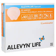 SKU# 66801307 Allevyn Life Sacrum Dressing, 8"x9" (10/bx, 4bx/cs)  per box