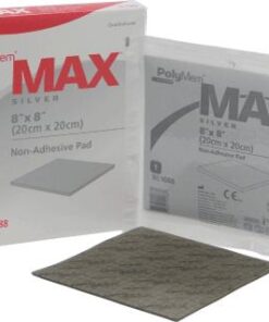 SKU# 1088 - PolyMem Max Silver Nonadhesive Dressing, 8" x 8" (10/cs), ea