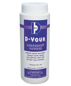 SKU# 911023 D'Vour Absorbent Spill Powder (6/16oz), cs