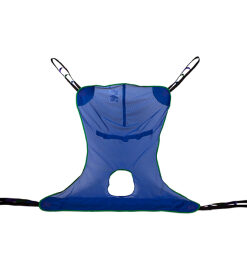 Alternative view of SKU# 10742LG - Dynarex Full Body Sling, Commode Open, Mesh, Blue, Large, ea