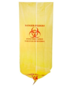 SKU# HD3750Y PP  Biohazard Yellow 37"x50" Can Liner, 17mic, 200/cs, cs
