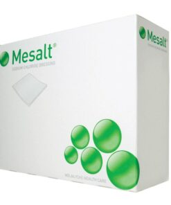 SKU# 285580 - Mesalt STR Sodium Chloride Impregnated Dressing Mesalt® Square 4 X 4 Inch / 2 X 2 Inch Folded Sterile, (30/bx), bx